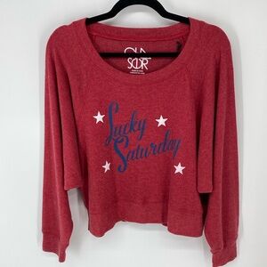 Chaser Cropped LUCKY SATURDAY Sweatshirt NWT Size Small